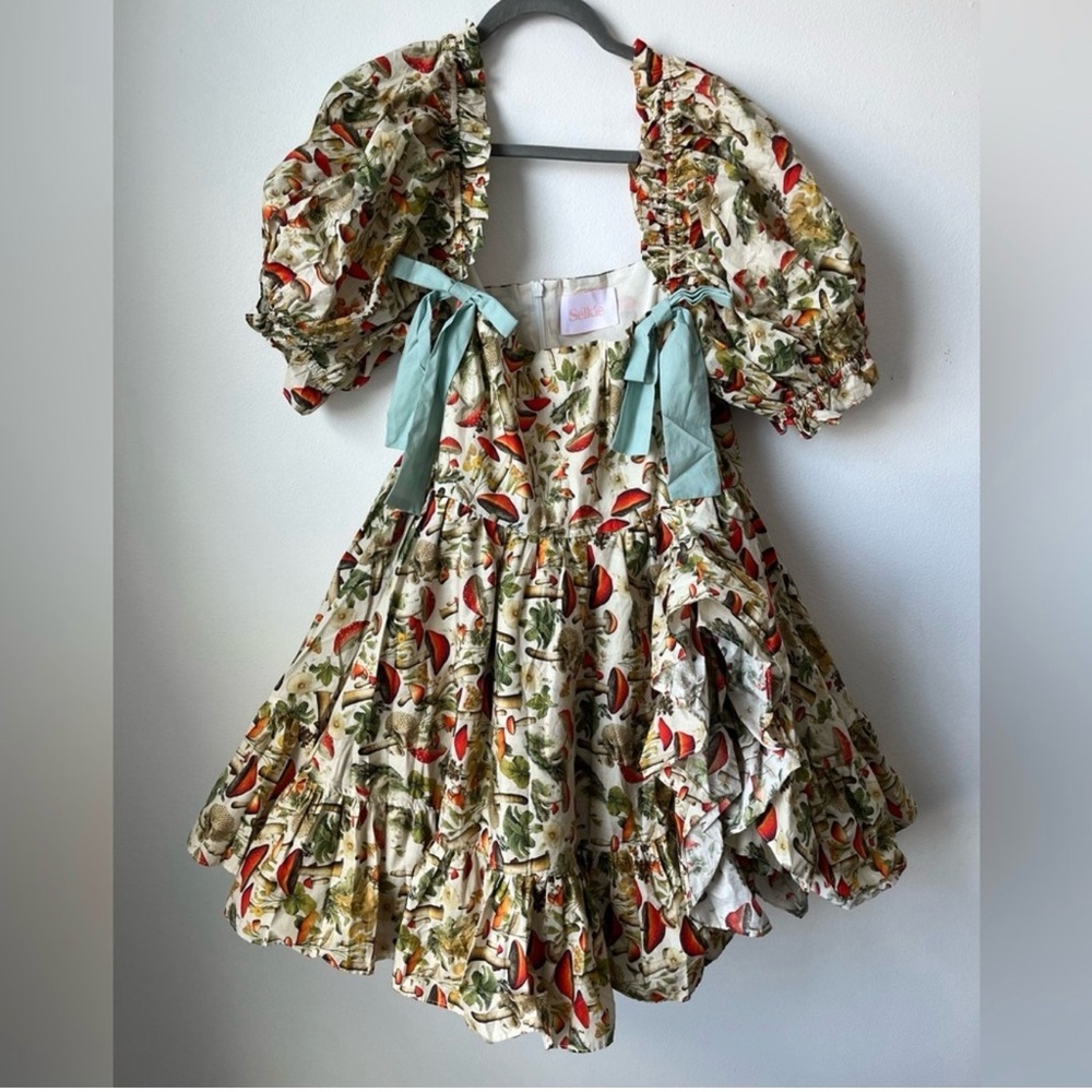 Selkie Floral Puff Sleeve Mini Dress Eat me